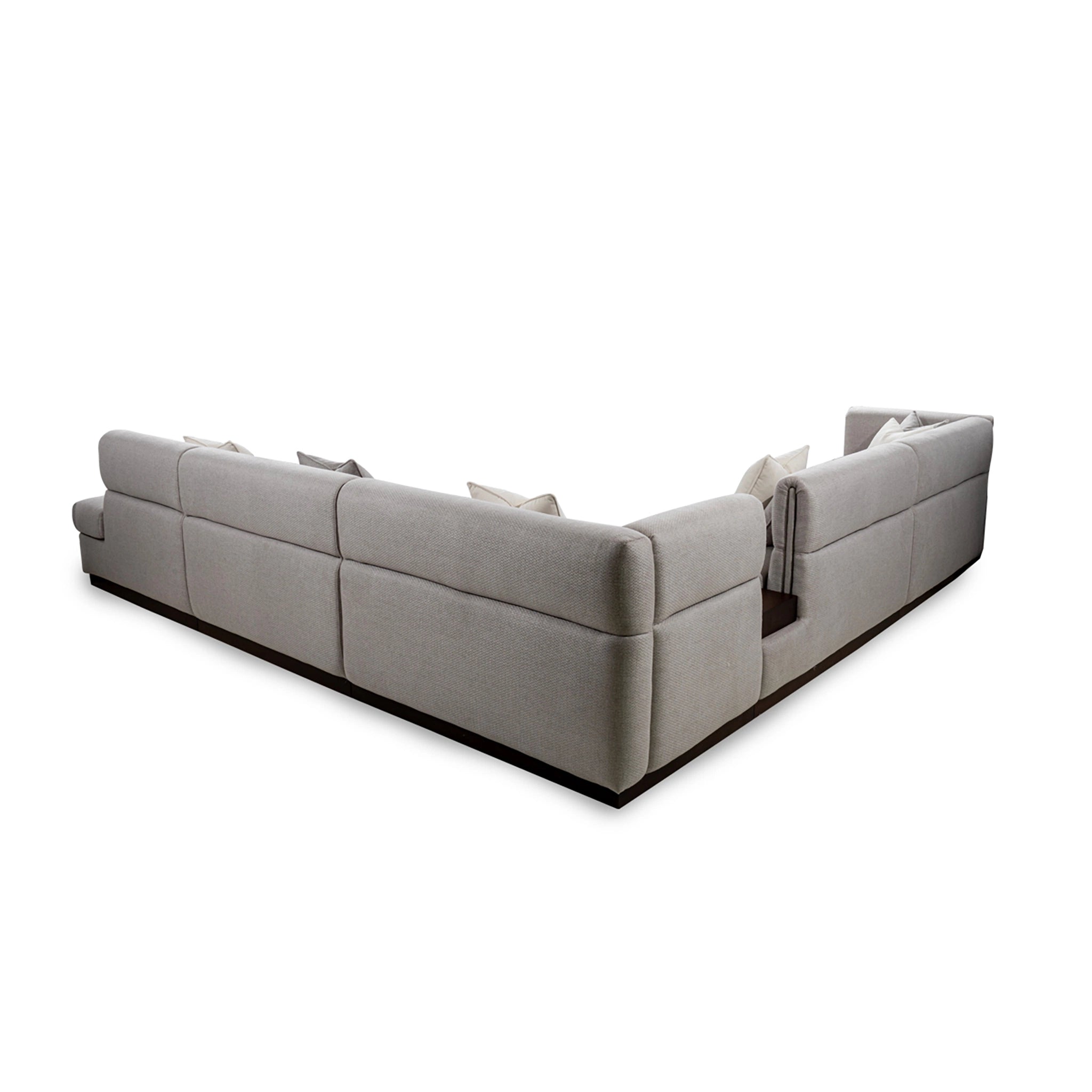 Gray sectional sofa on a white background