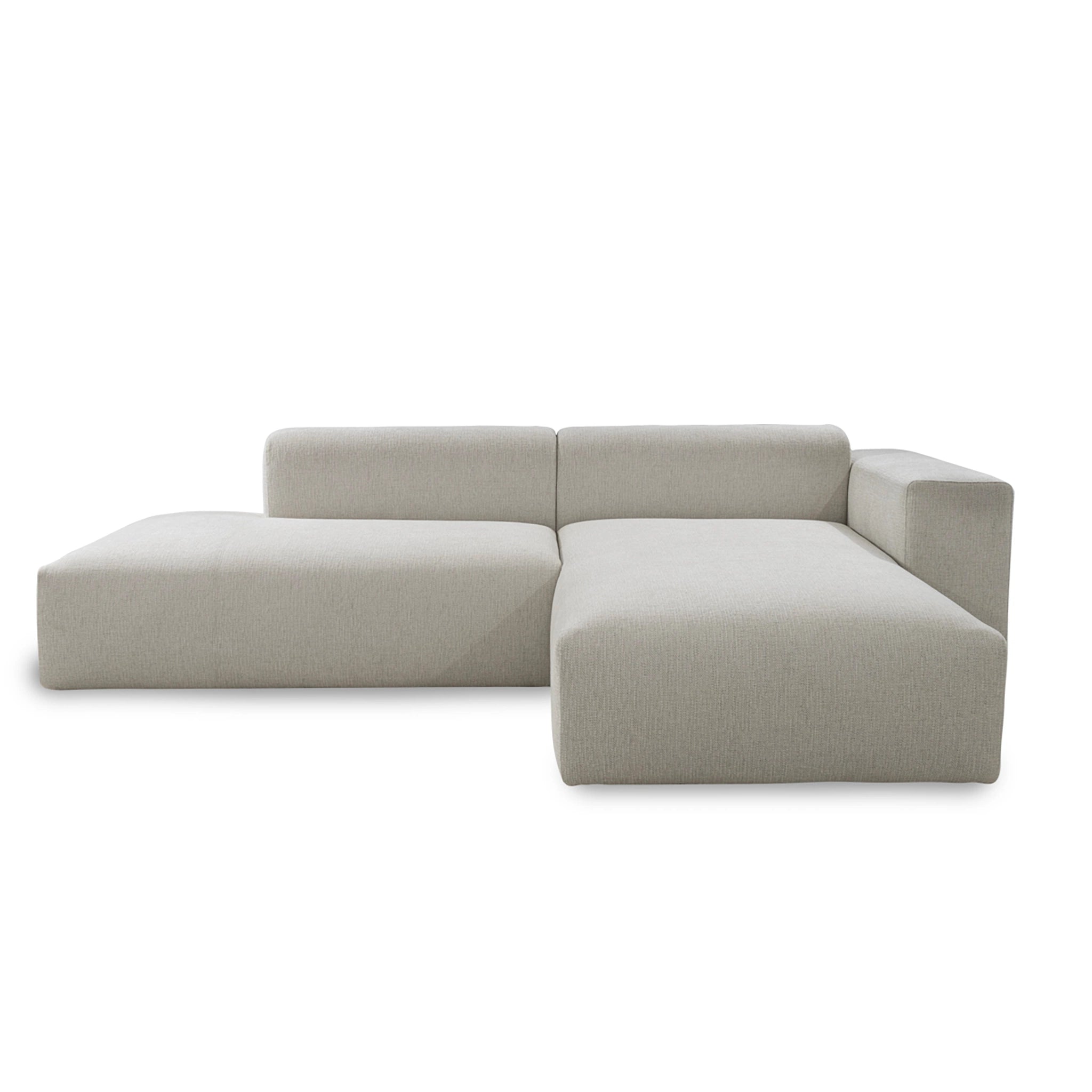 Gray sectional sofa on a white background