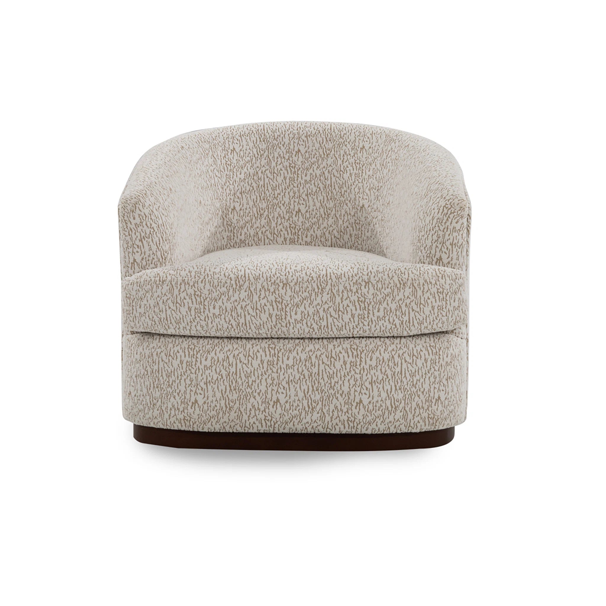 Gray textured swivel chair on a white background