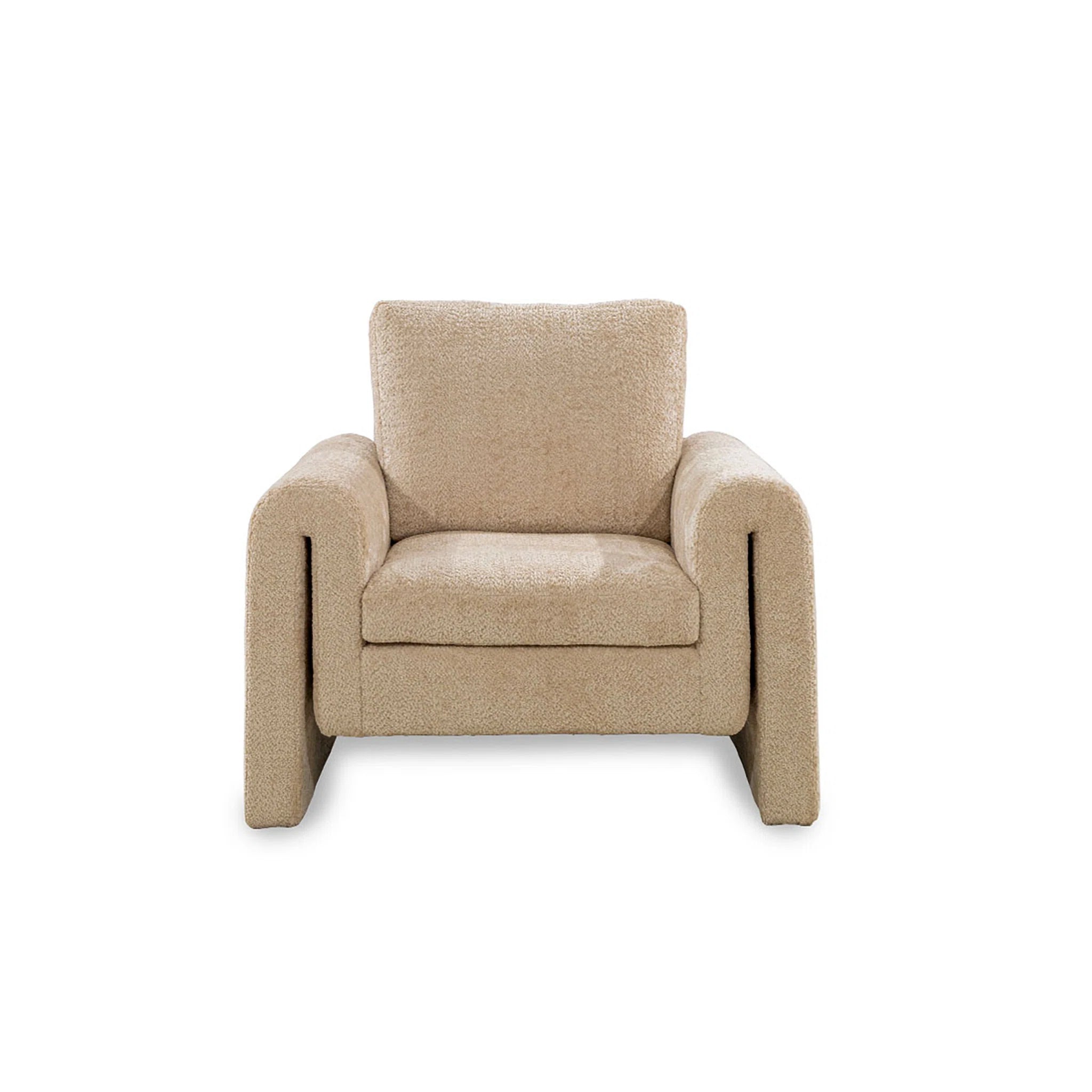 Beige armchair on a white background