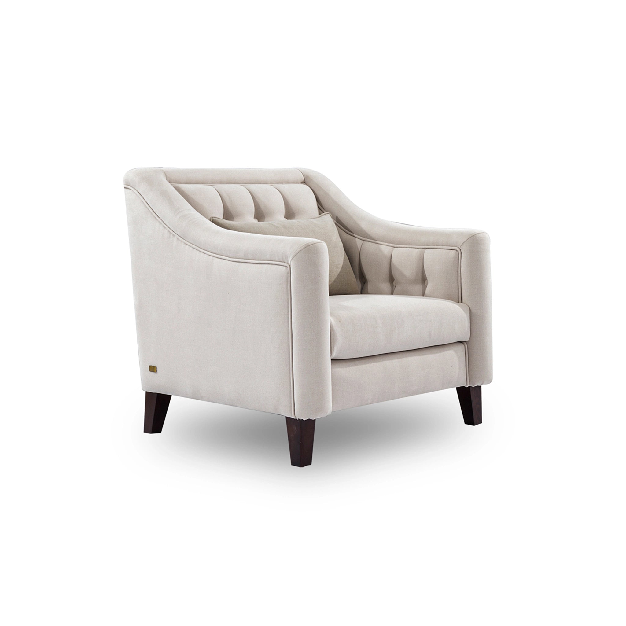 Beige armchair on a white background
