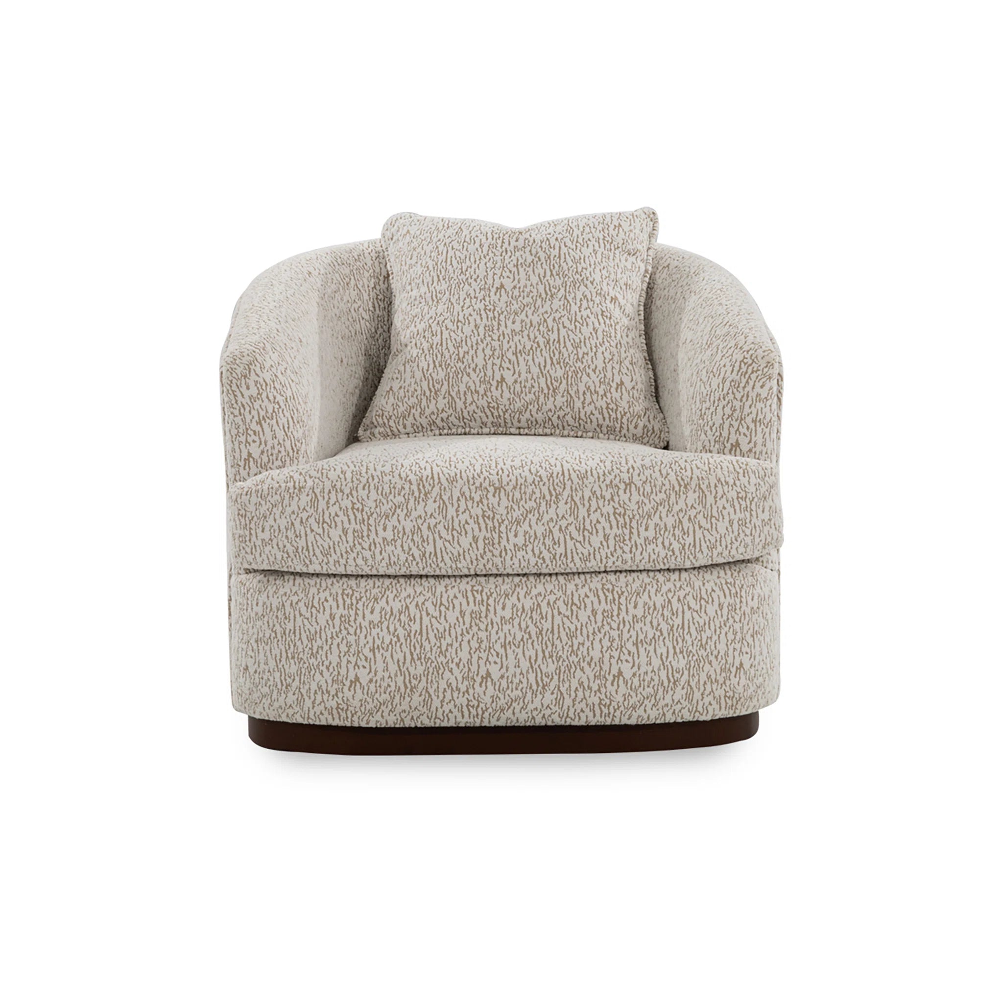 Beige armchair with a pillow on a white background