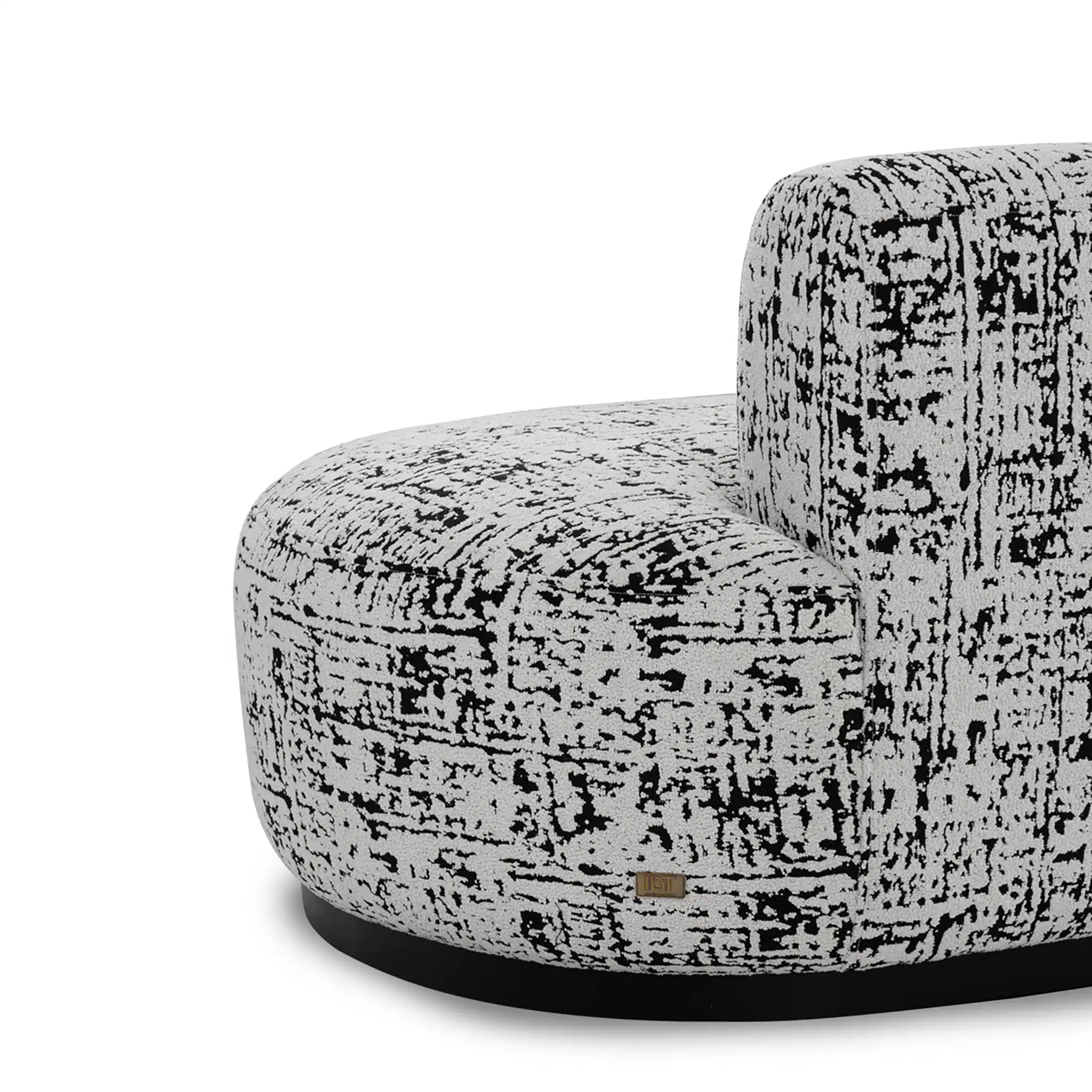 Black and white patterned chair on a white background