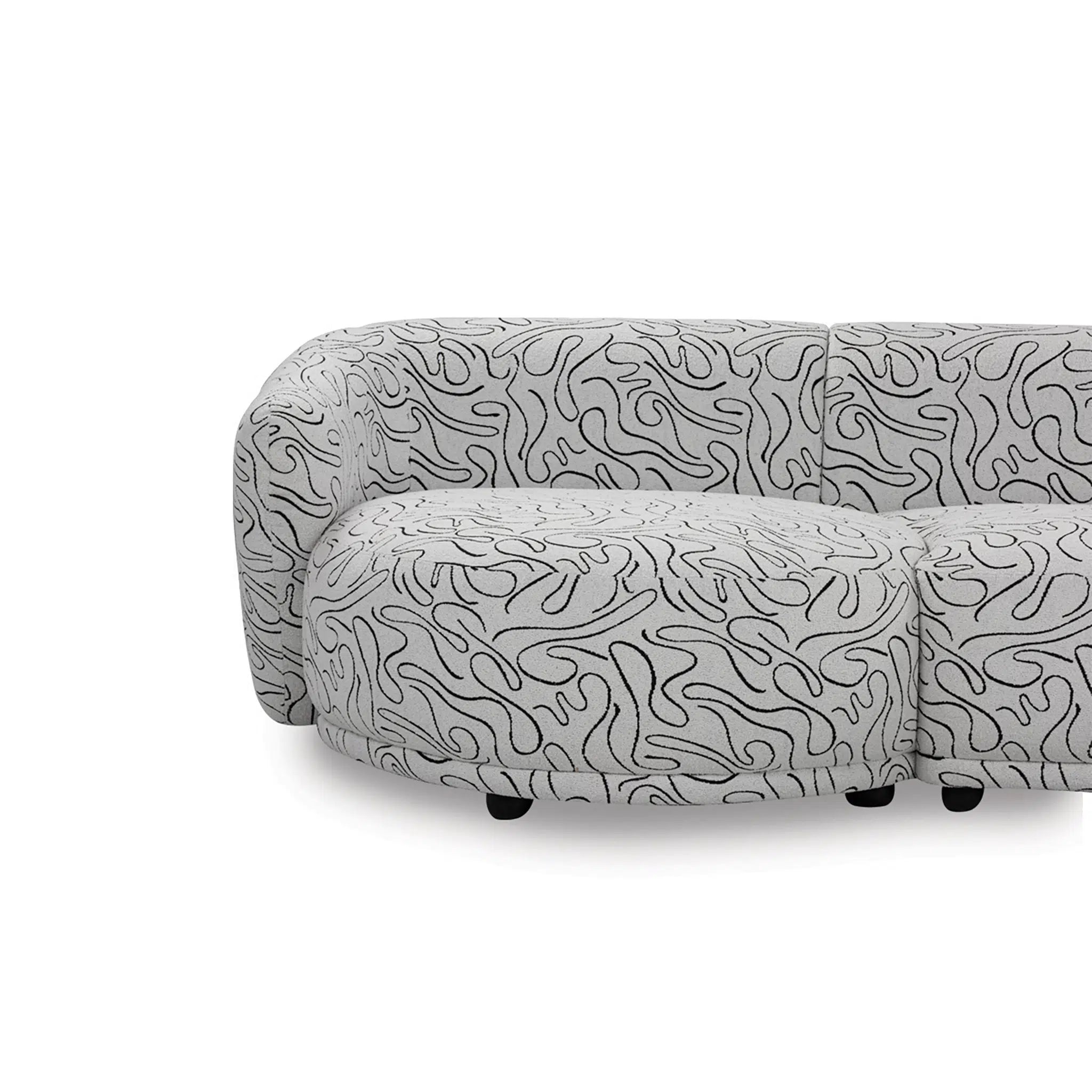 Gray patterned sofa on a white background