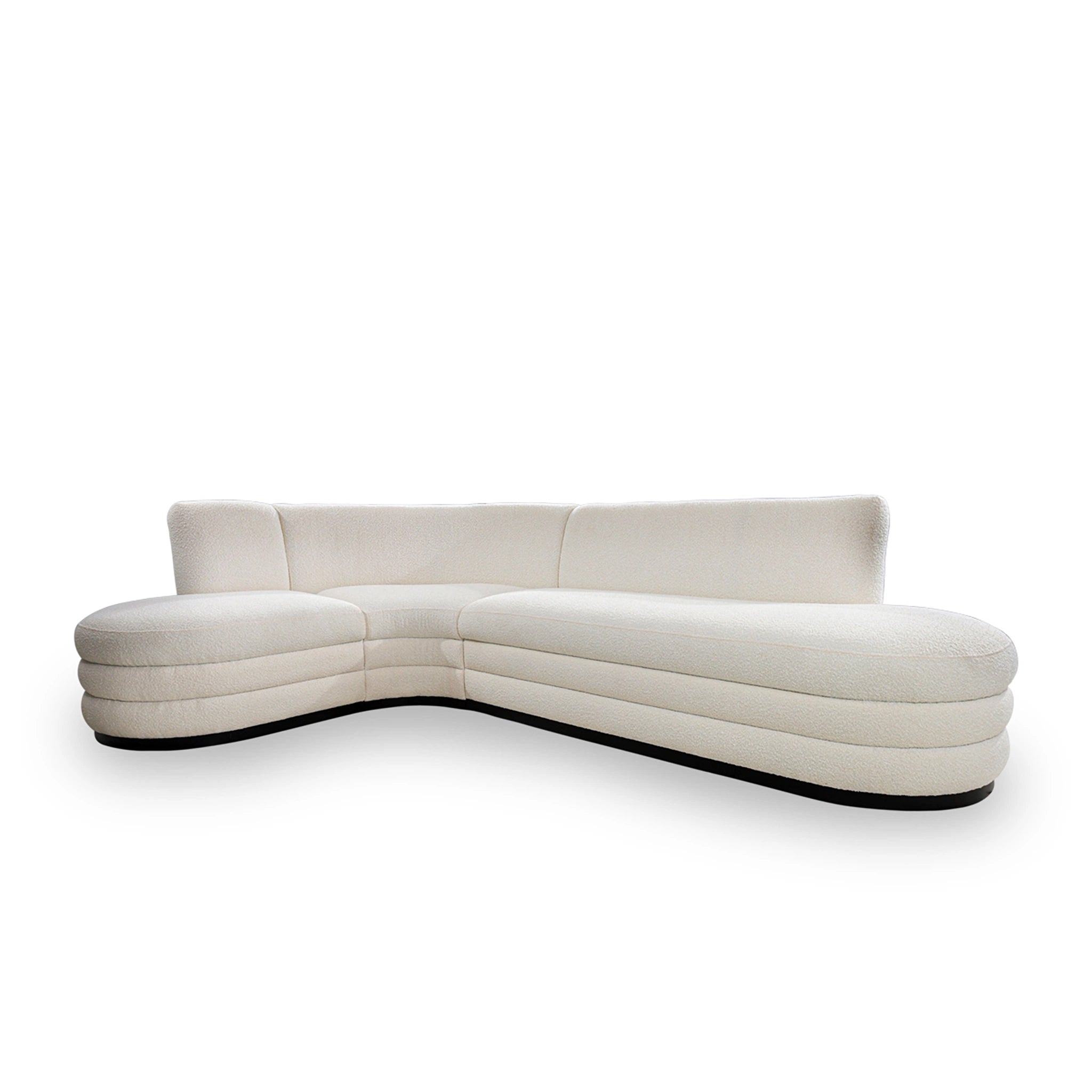 White sectional sofa on a white background