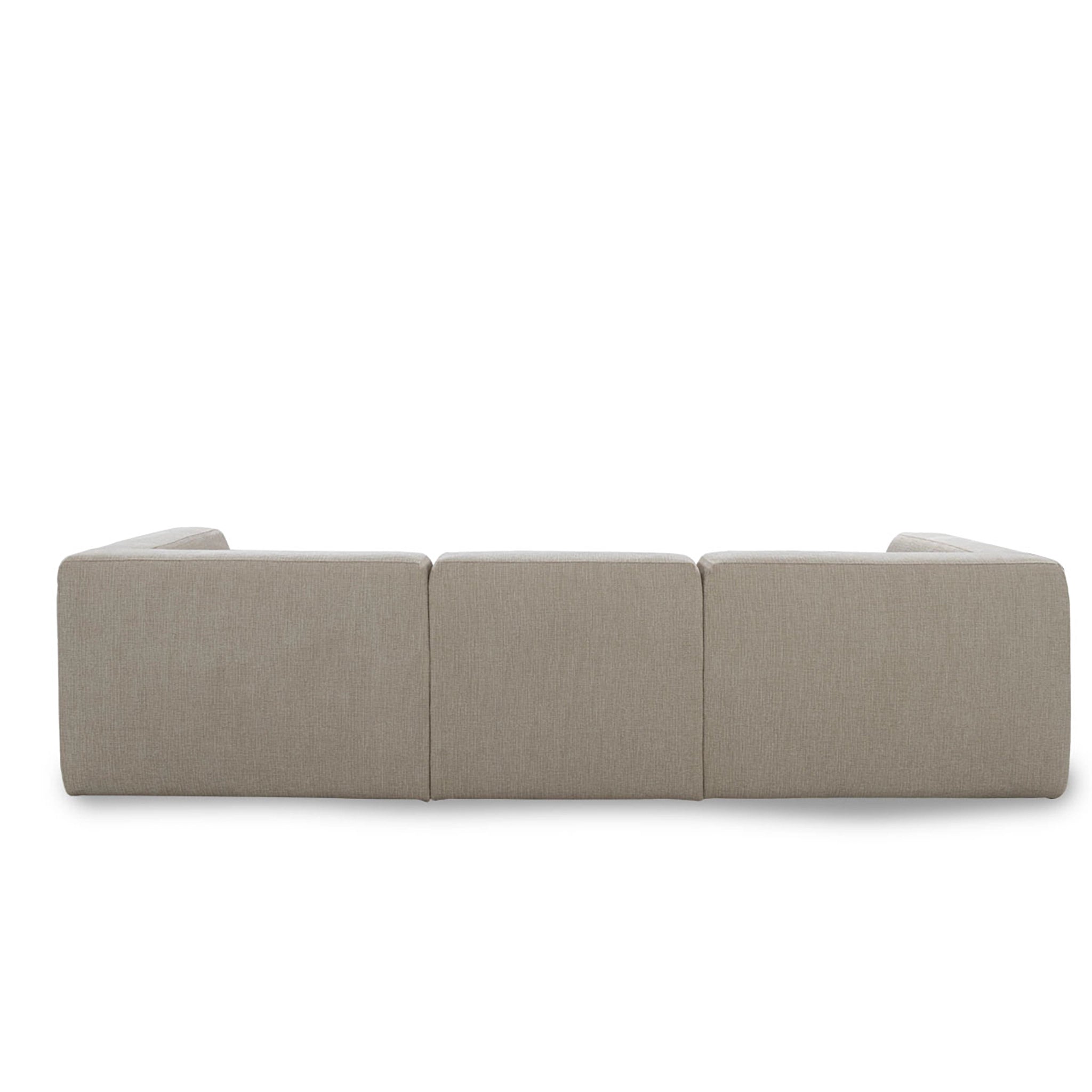 Beige sectional sofa on a white background