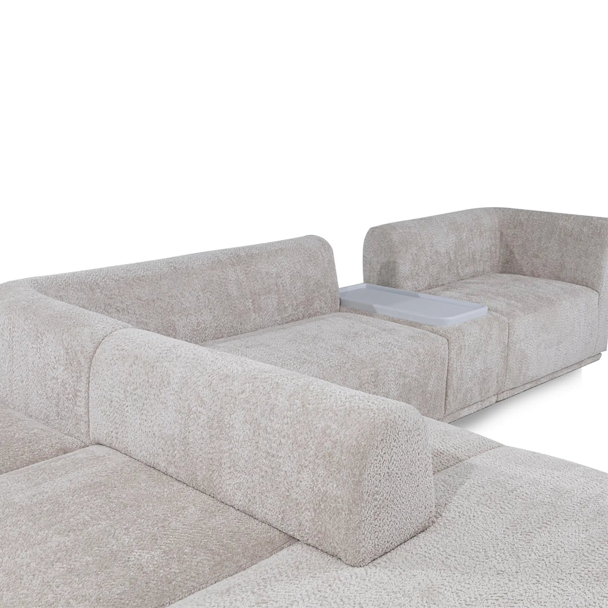 Gray sectional sofa on a white background