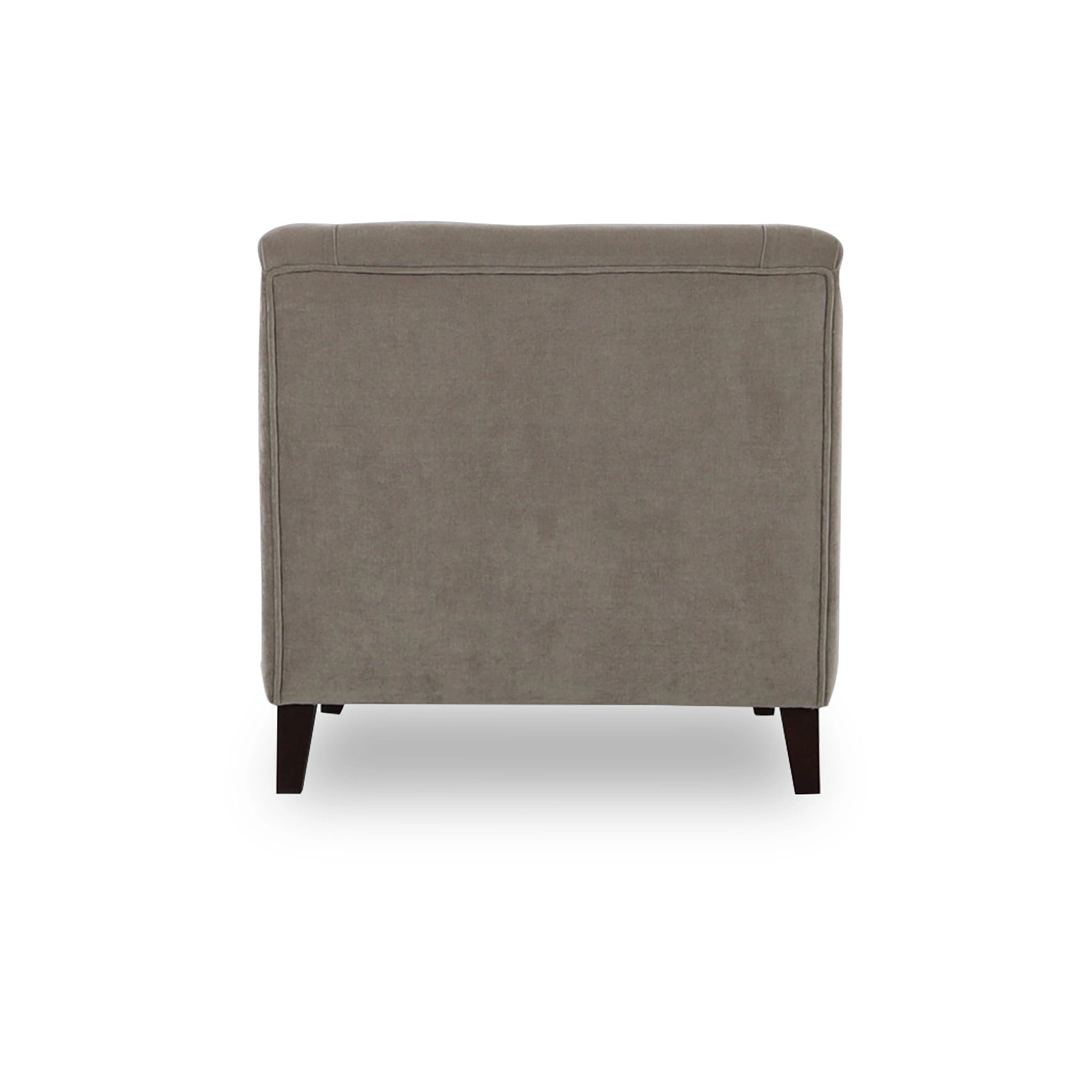Gray upholstered chair on a white background