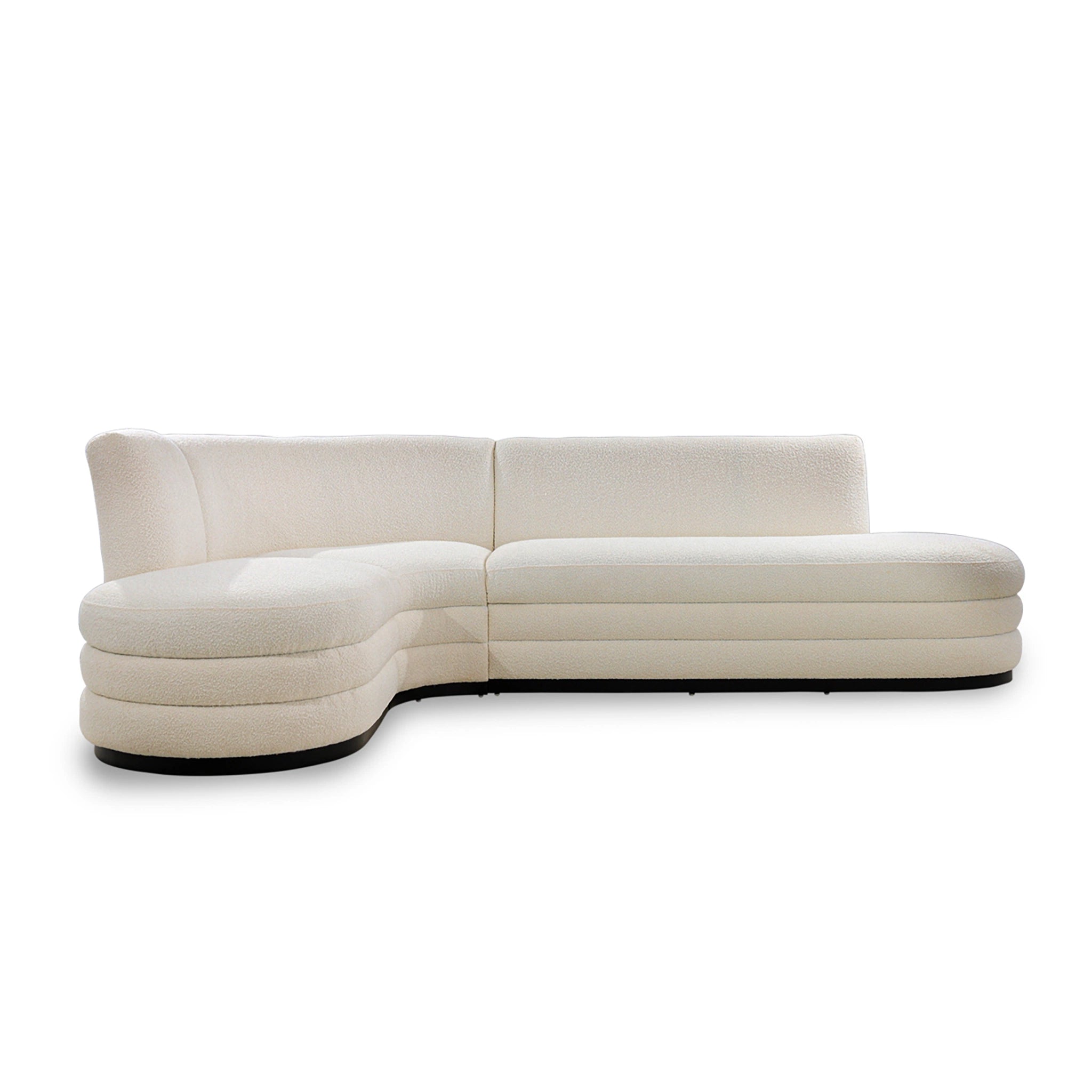 Modern white sectional sofa on a white background