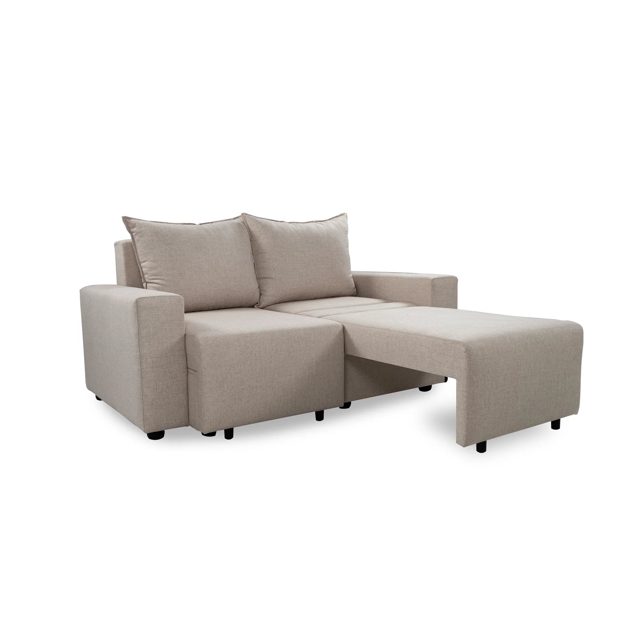 Beige sectional sofa on a white background