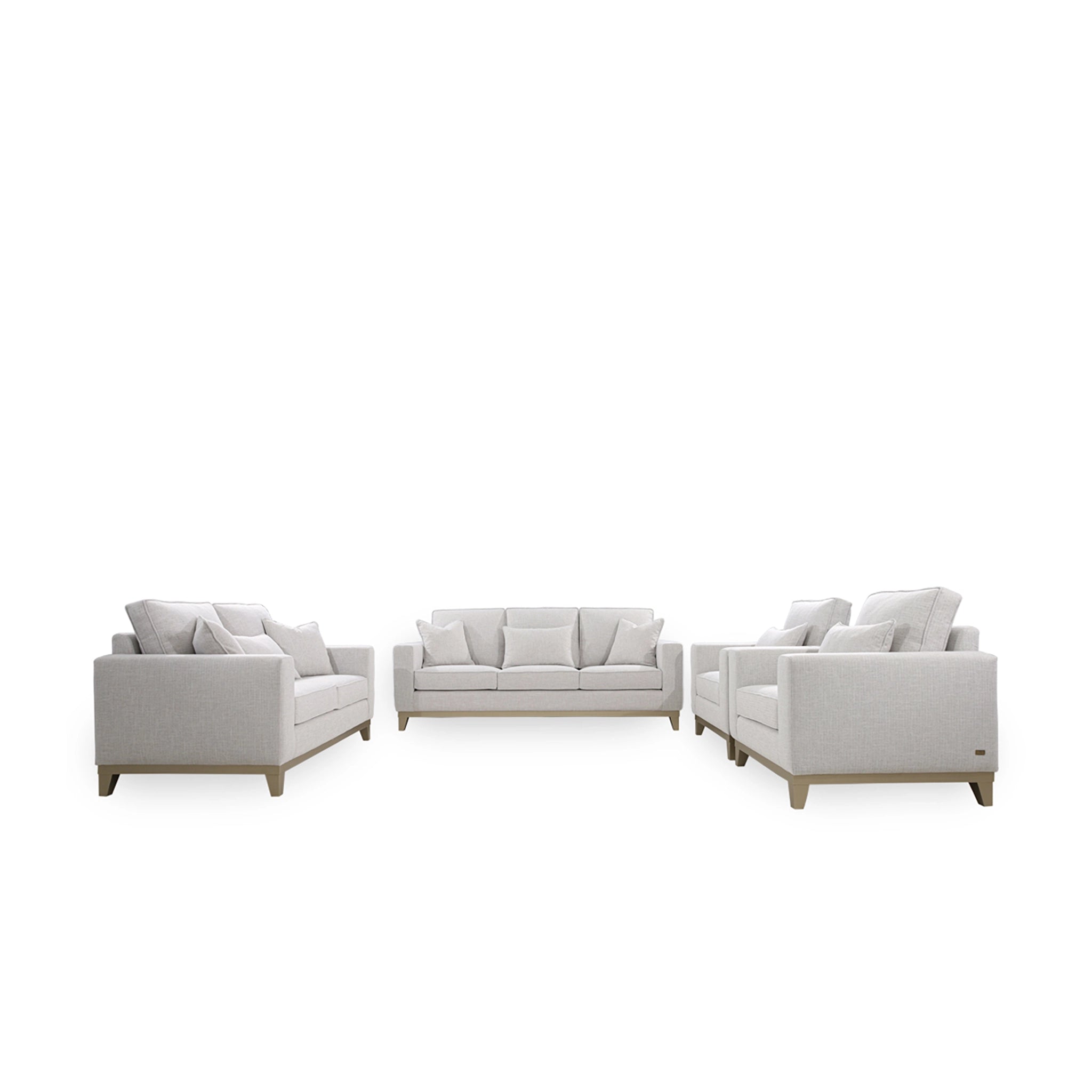 Light gray sofa set on a white background