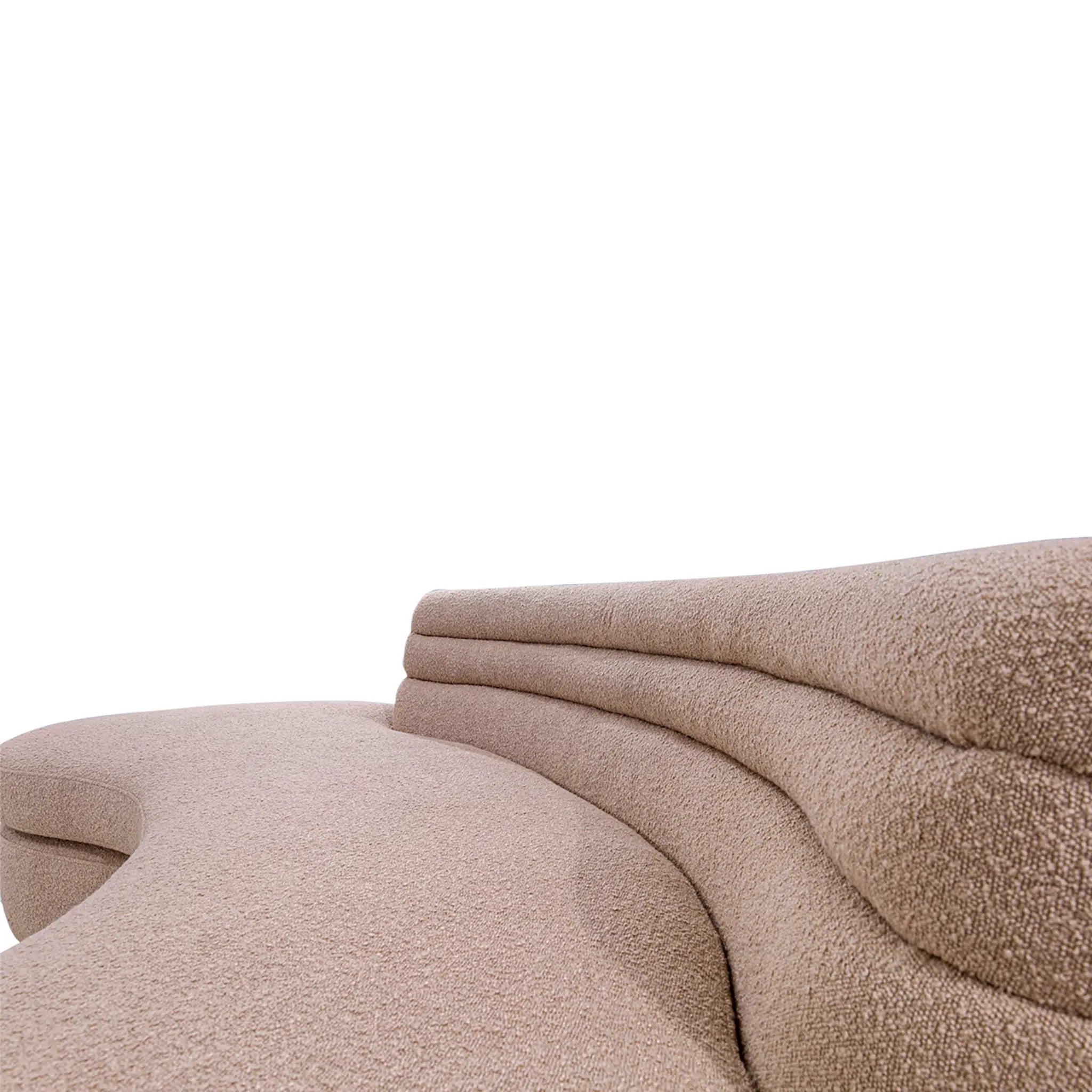 Beige textured sofa on a white background