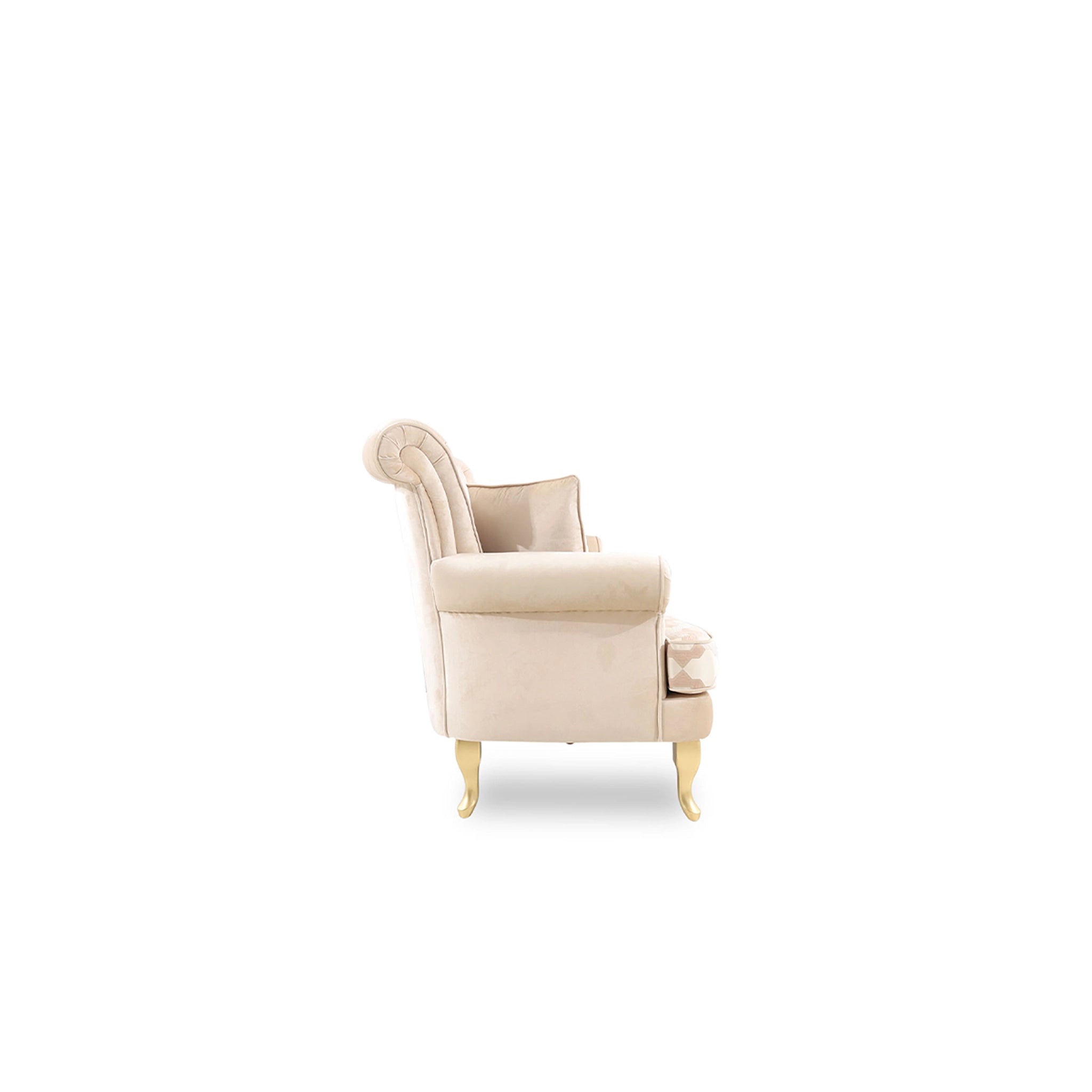 Beige armchair on a white background
