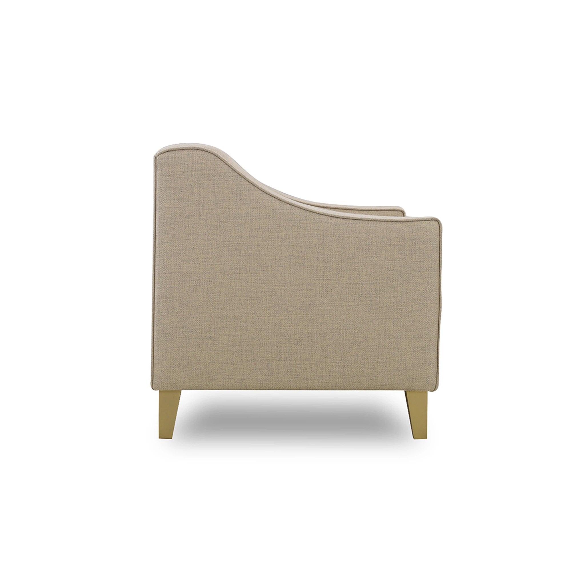 Beige armchair on a white background
