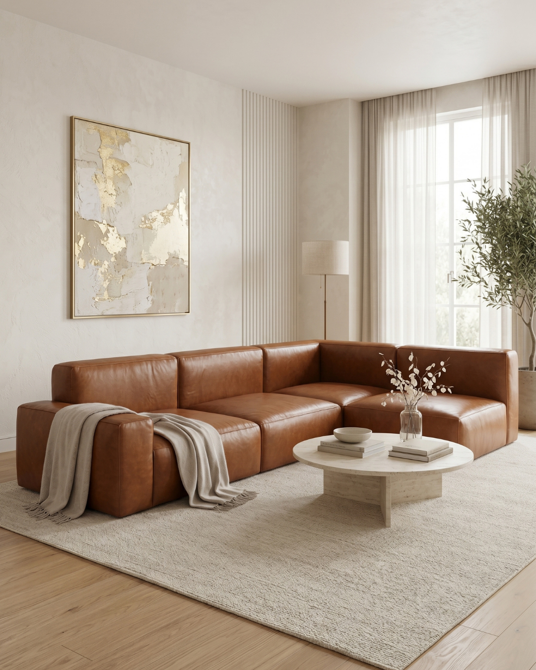 Santino Genuine Leather L-Shape Sofa IDT