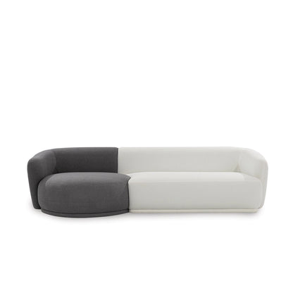 Two-toned gray and white sofa on a white background