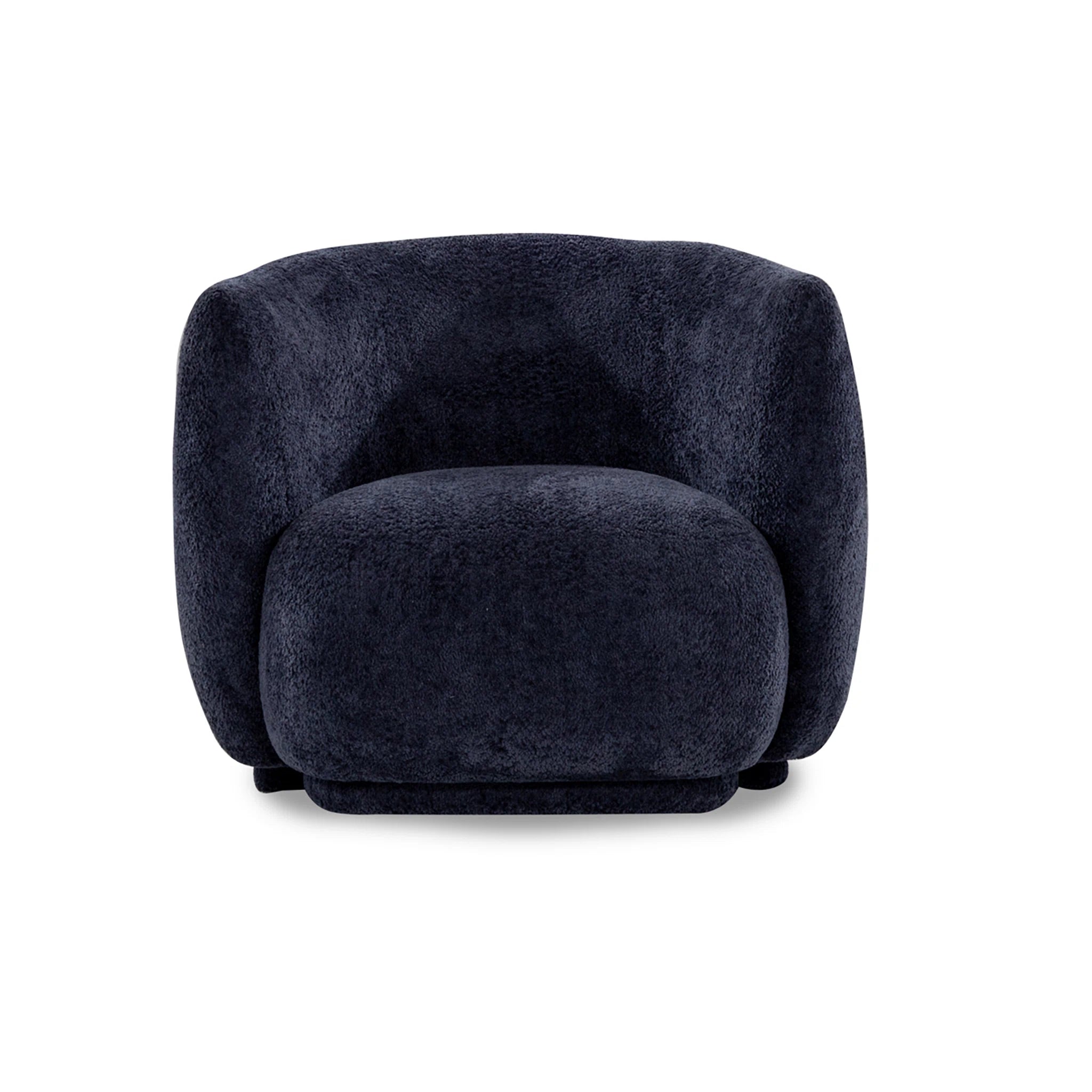Dark blue armchair on a white background