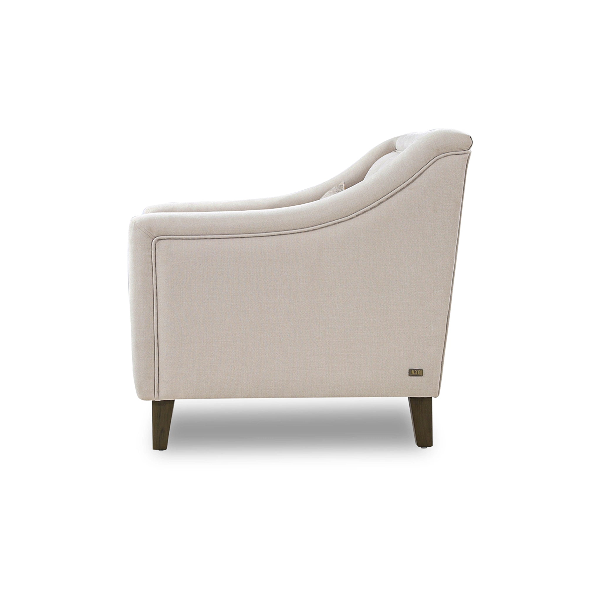 Beige armchair on a white background