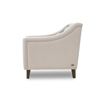 Beige armchair on a white background