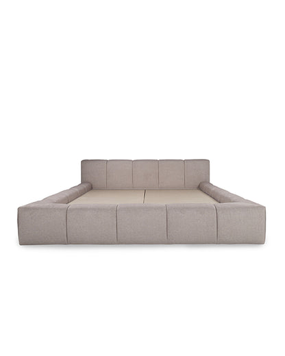 Beige sectional sofa on a white background