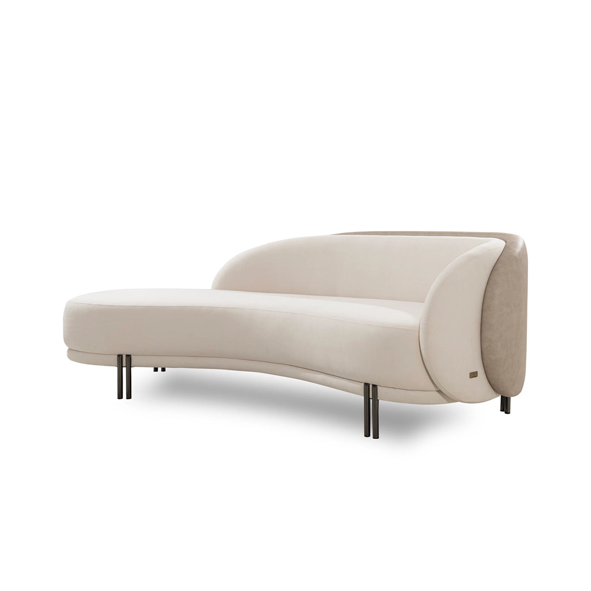 Beige modern sofa on a white background