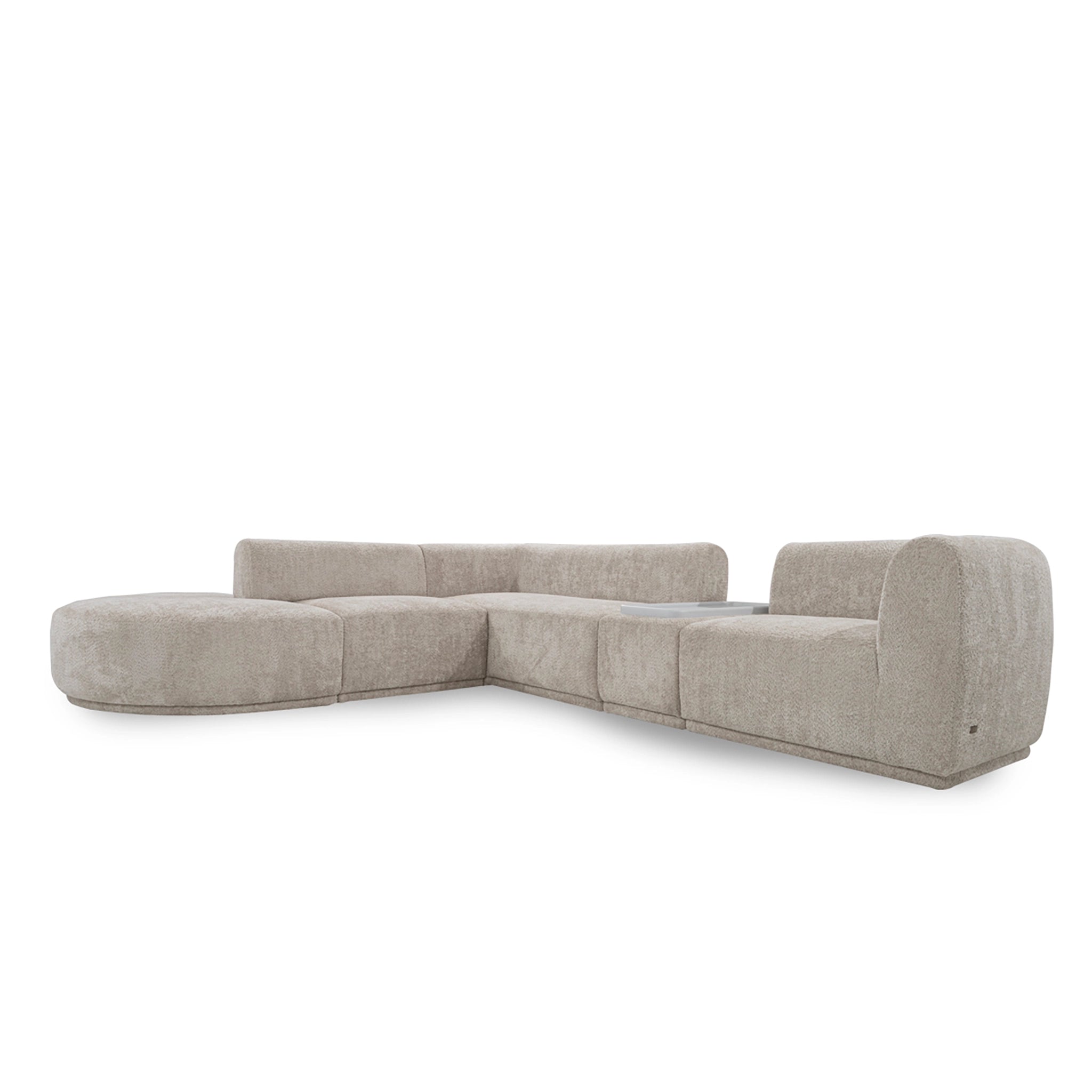 Beige sectional sofa on a white background