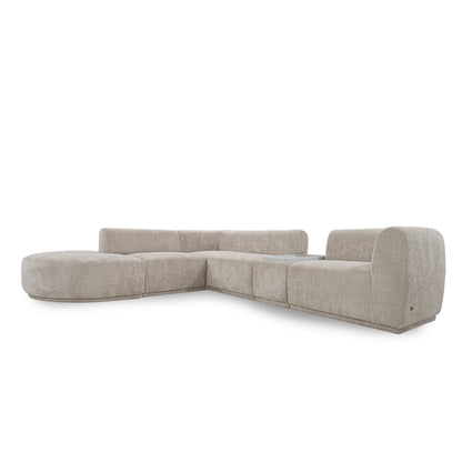 Beige sectional sofa on a white background