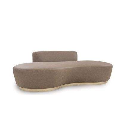 Modern brown sofa on a white background