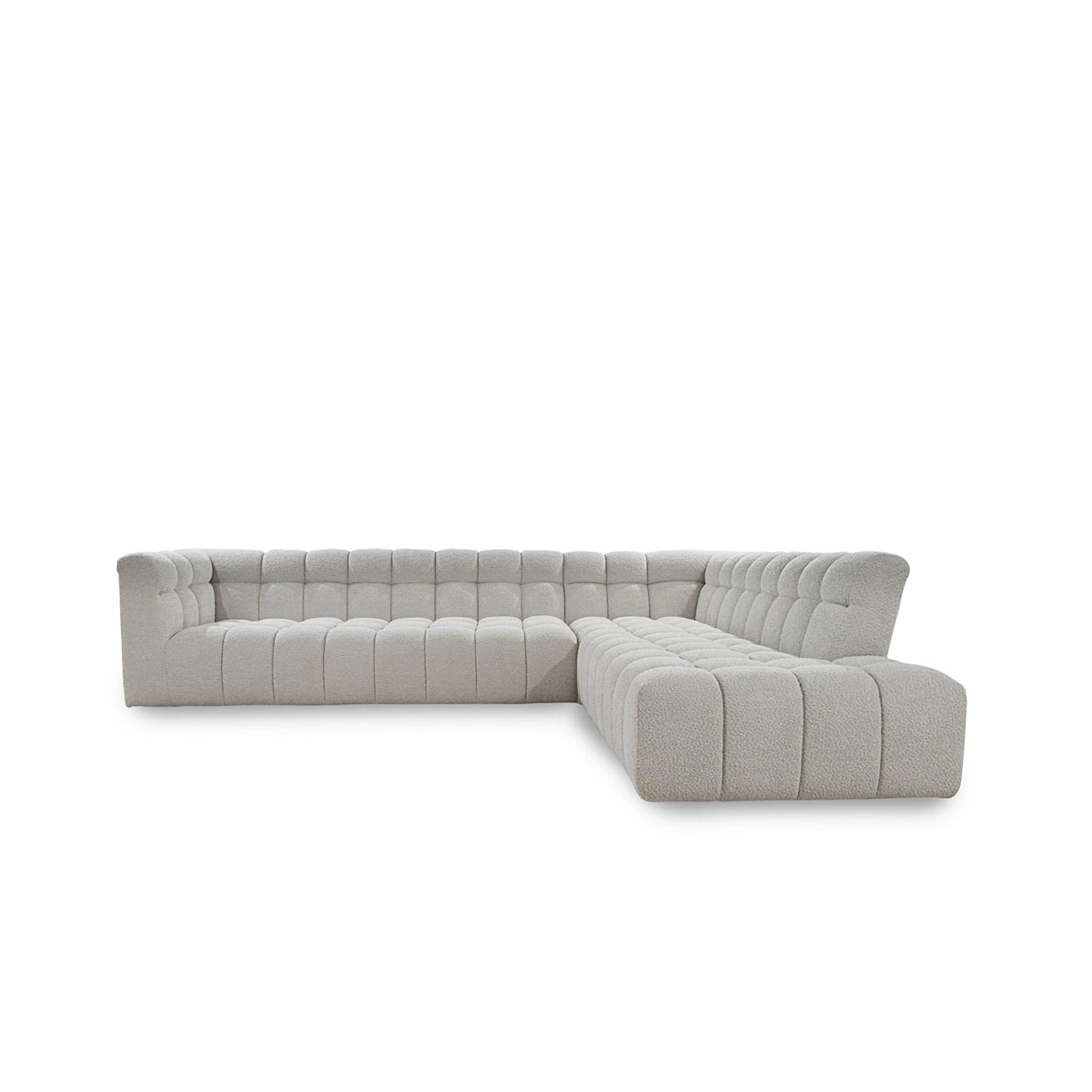 Gray sectional sofa on a white background