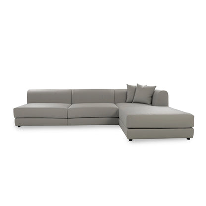Gray sectional sofa on a white background
