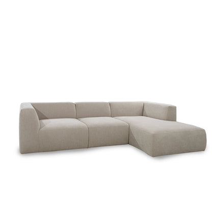Beige sectional sofa on a white background