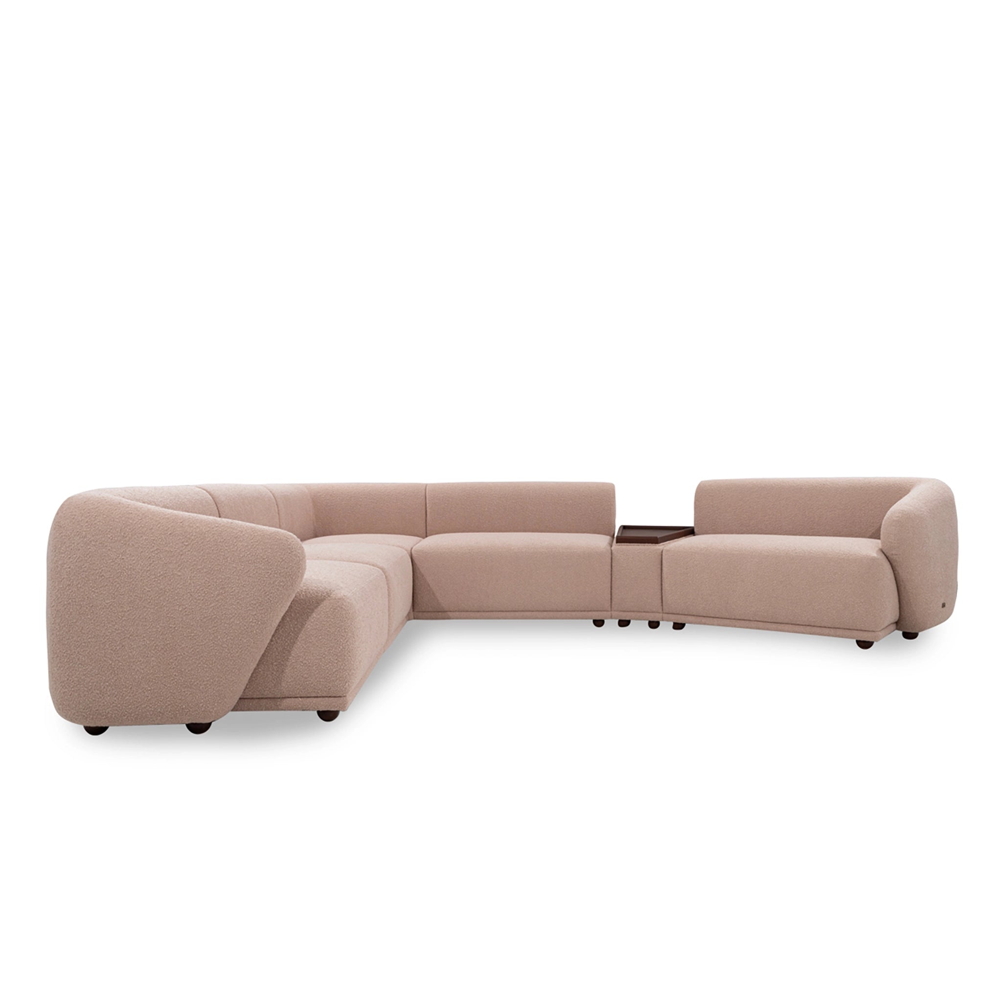 Beige sectional sofa on a white background