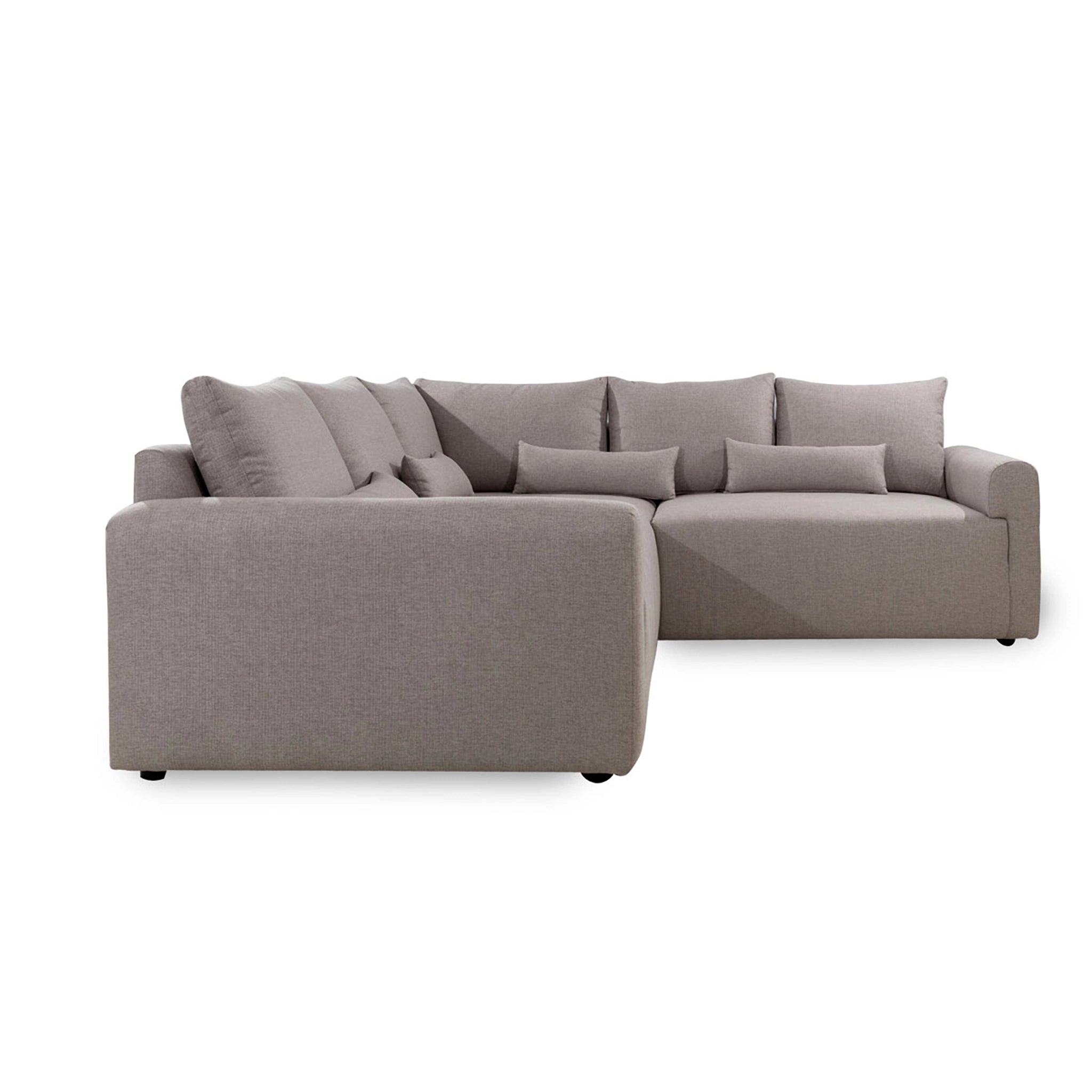 Gray sectional sofa on a white background