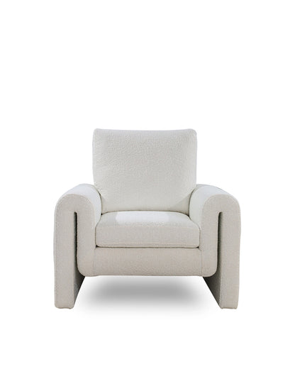 Beige armchair on a white background