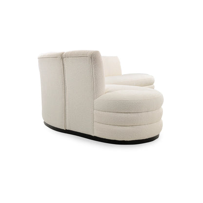 Modern beige armchair on a white background
