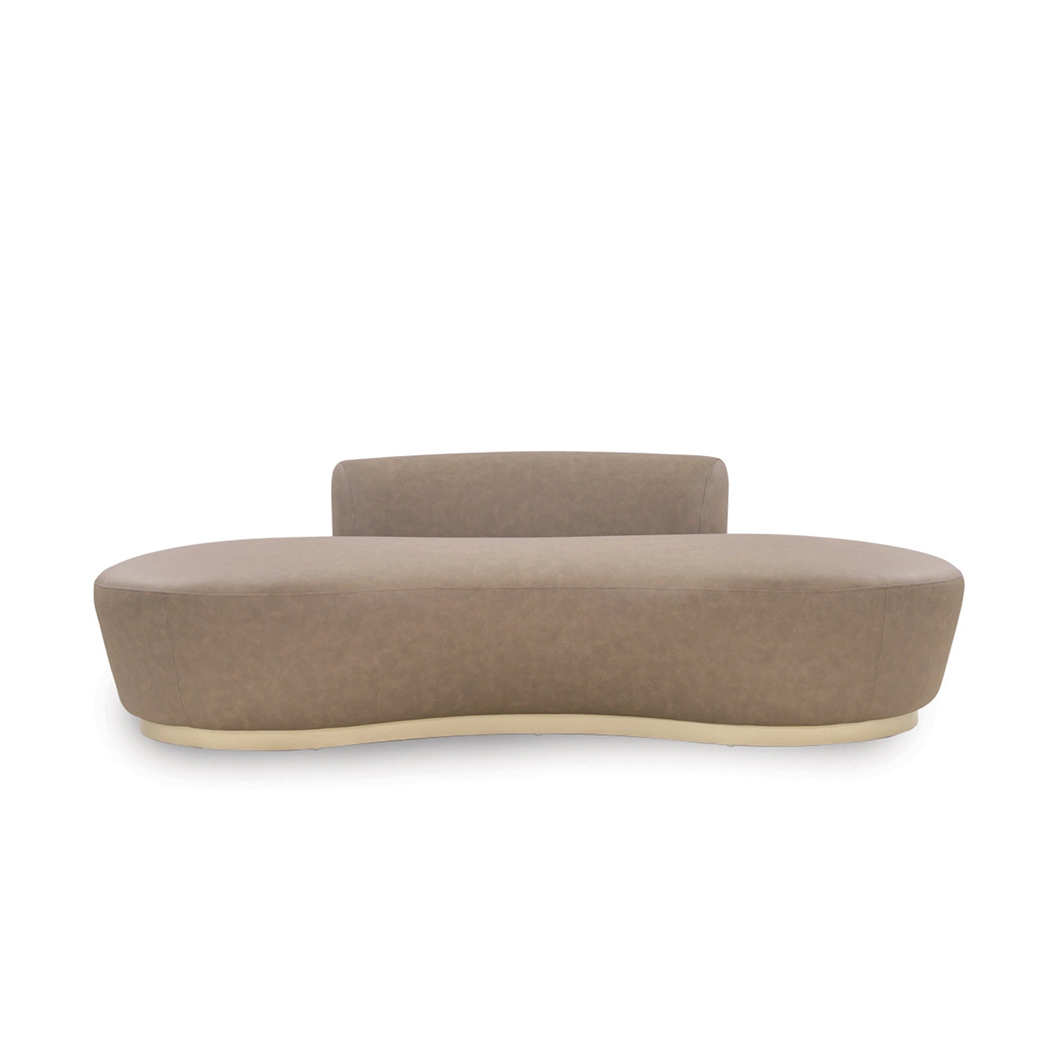 Beige pet bed with a raised platform on a white background