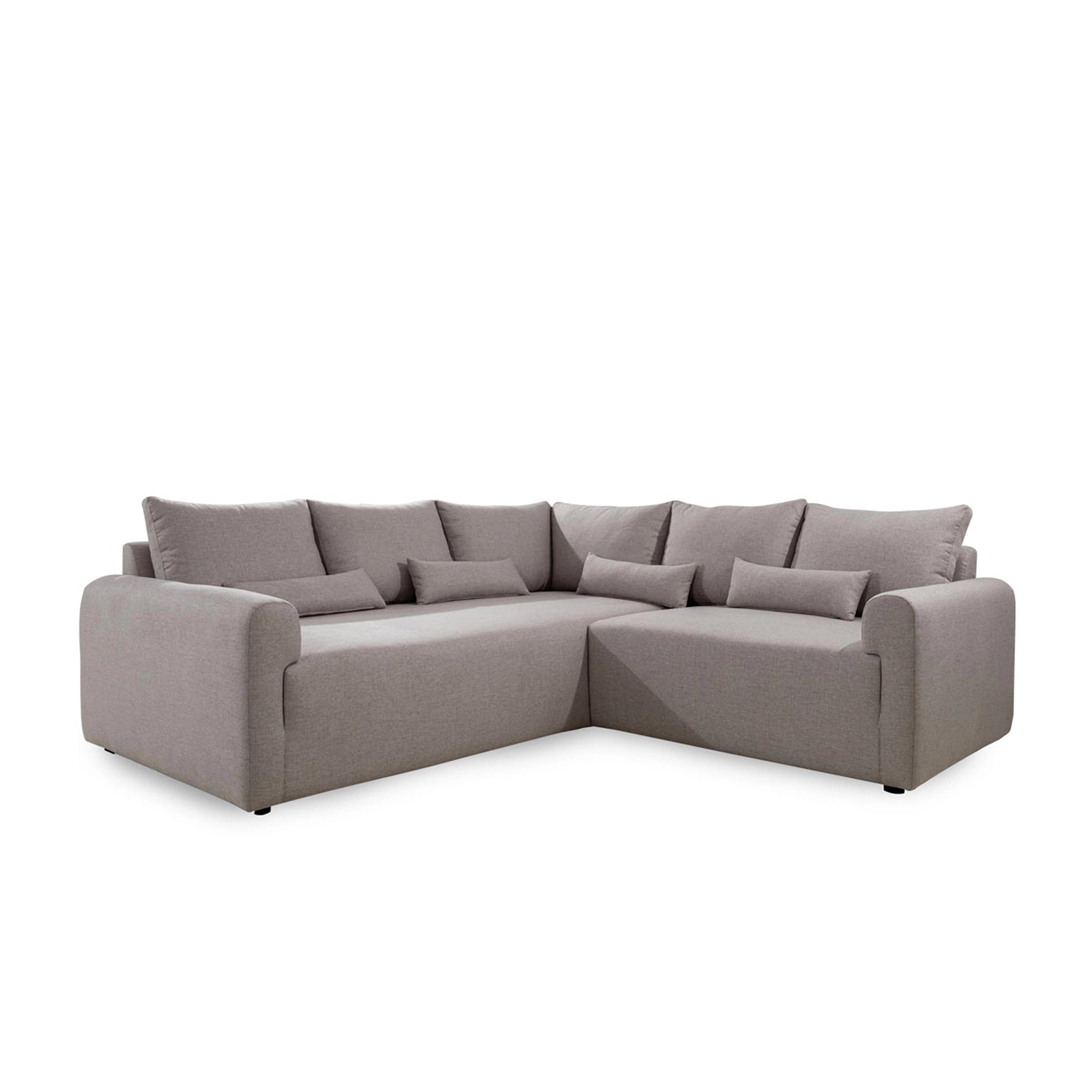 Gray sectional sofa on a white background