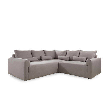 Gray sectional sofa on a white background