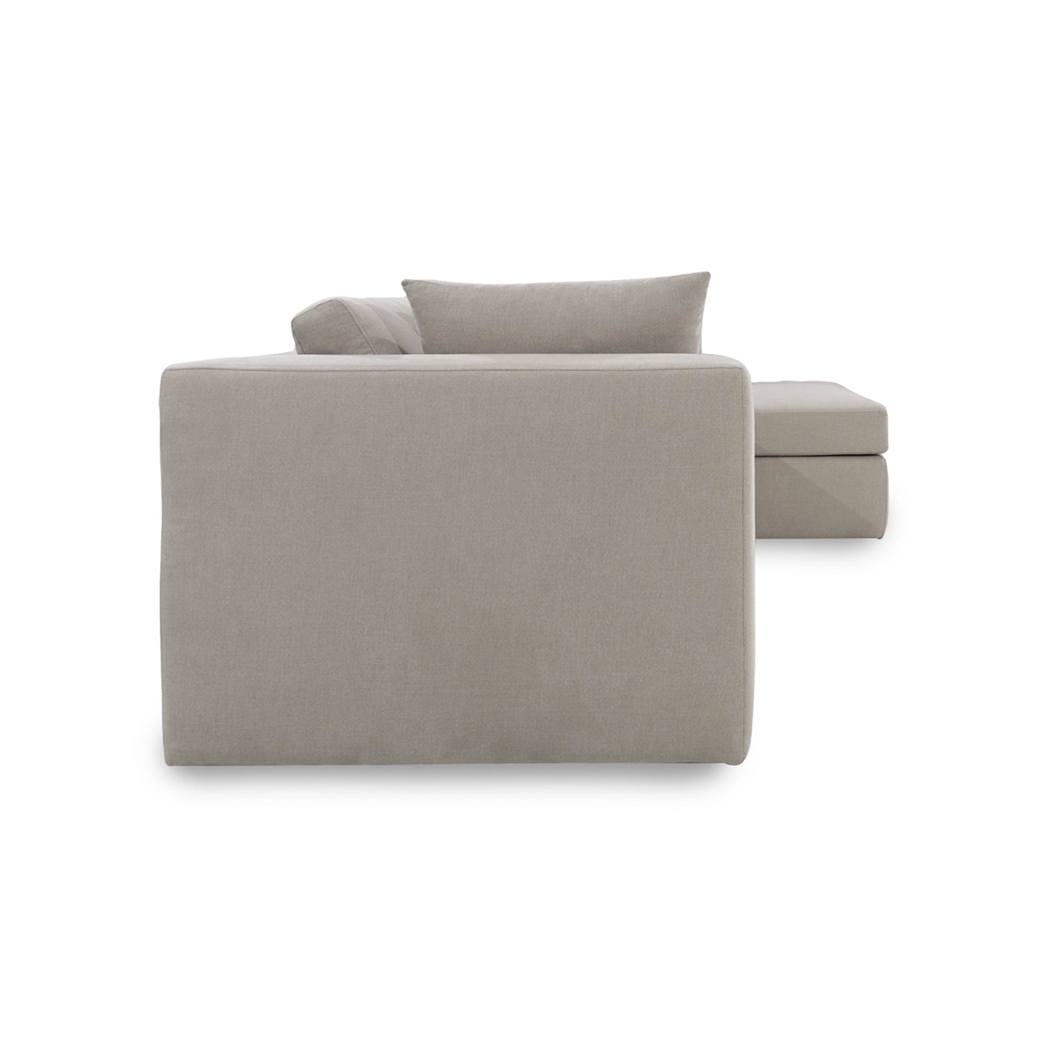 Gray sectional sofa on a white background