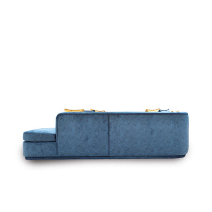 Blue sofa on a white background