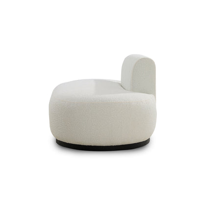 Modern white chair with a curved design on a white background