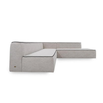 Gray sectional sofa on a white background
