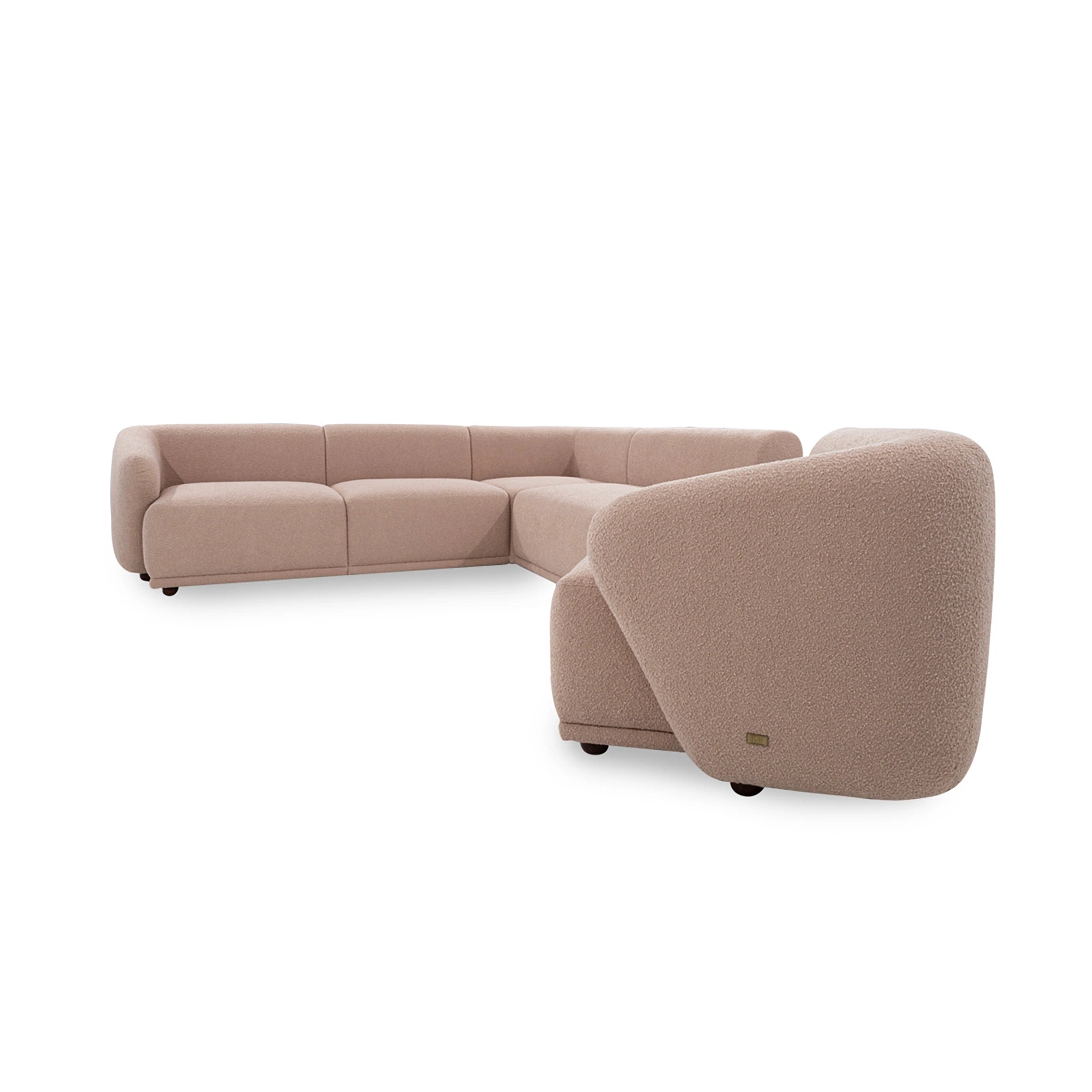 Modern beige sectional sofa on a white background