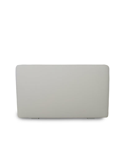 Rectangular light gray object on a white background