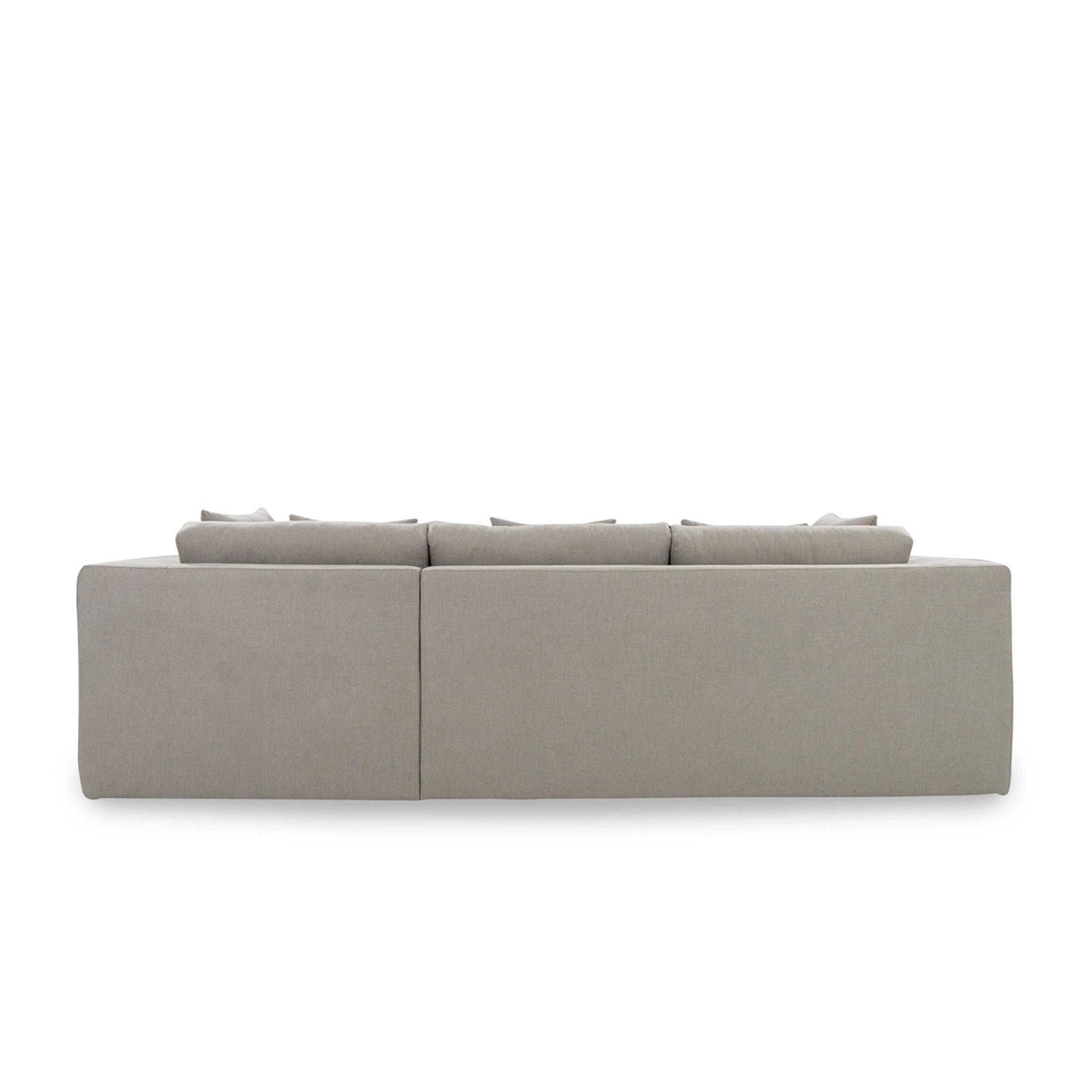 Gray sectional sofa on a white background