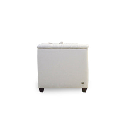 White ottoman on a white background