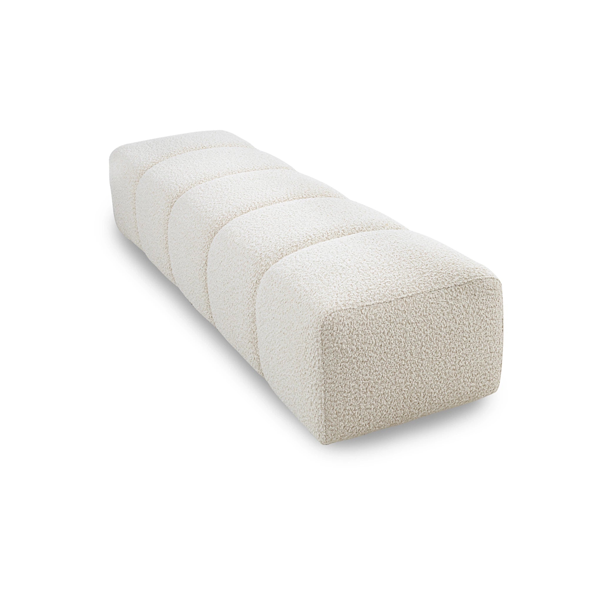 Beige textured bench on a white background