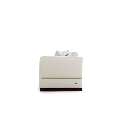 White sofa with a pillow on a white background