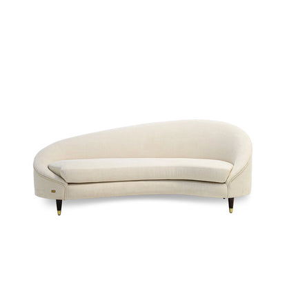 Beige curved sofa on a white background