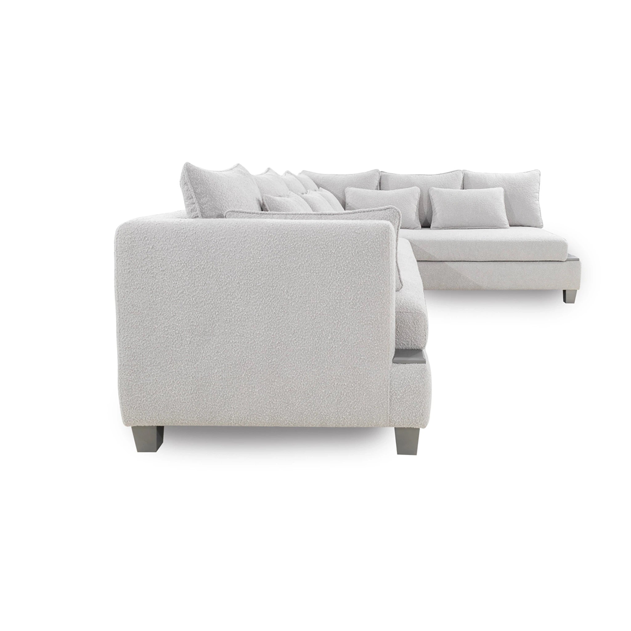 Gray sectional sofa on a white background